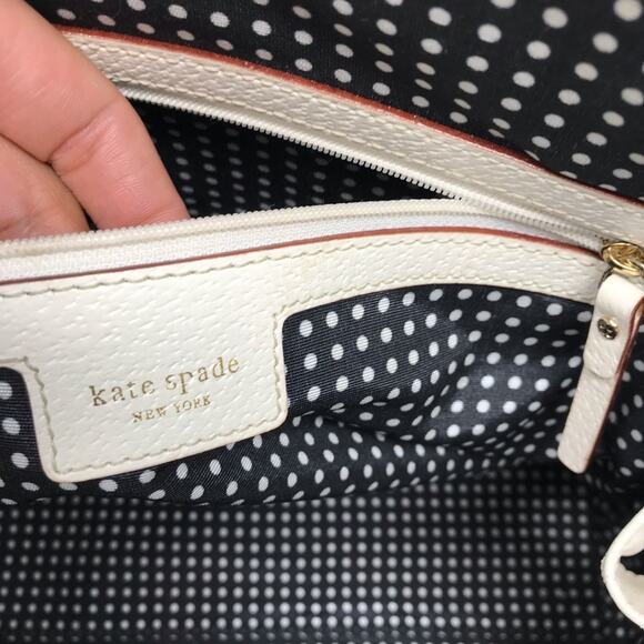 Kate Spade Cream Wellesley Structured Shoulder Bag Zip Top Leather Polka Dot - Picture 7 of 8